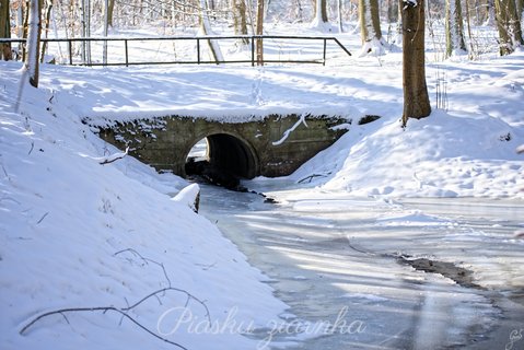 Most nad zamarzniętą rzeką